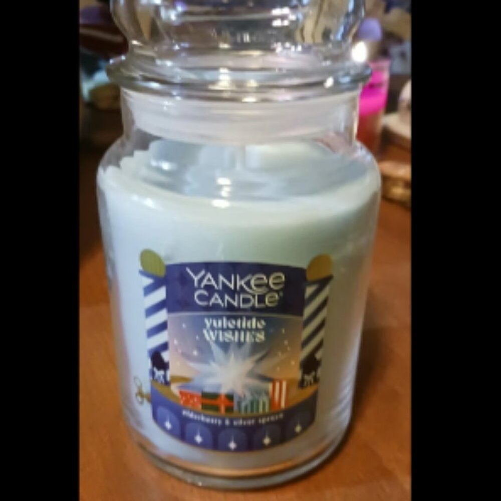 YANKEE CANDLE Workshop Wonders - Yuletide Wishes Large Jar Candle 22oz New!